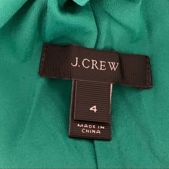 J. Crew Emerald Green silk twist tie back dress-4‎ - Picture 11 of 13